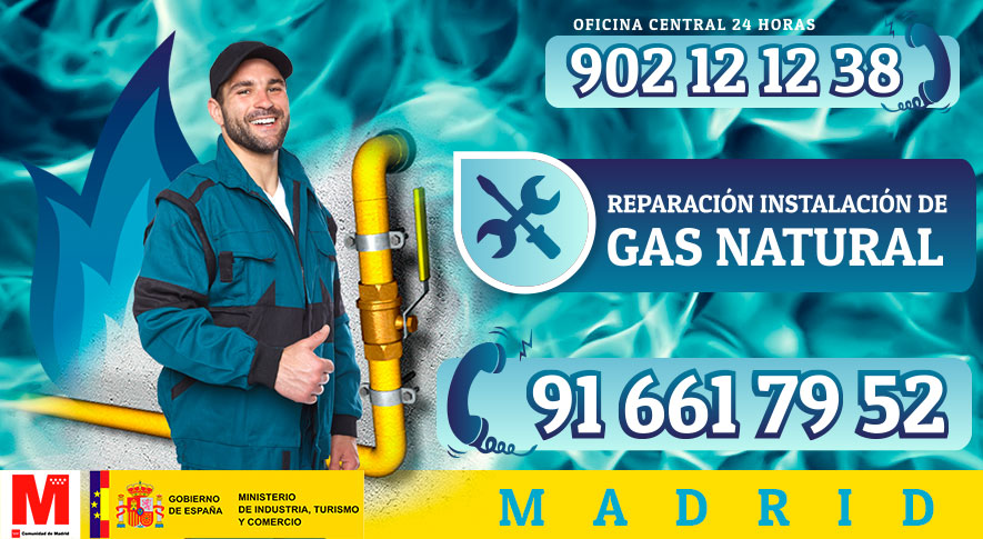 reparación instalación de gas natural en Madrid